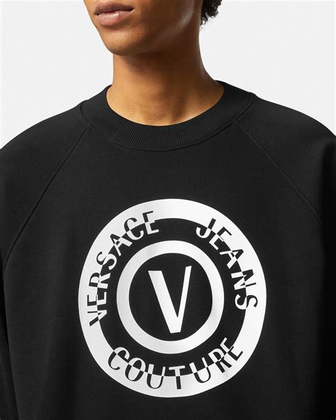versace collection badge logo sweatshirt